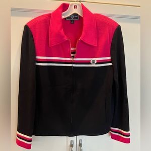 St John Sport Pink and Black knit jacket